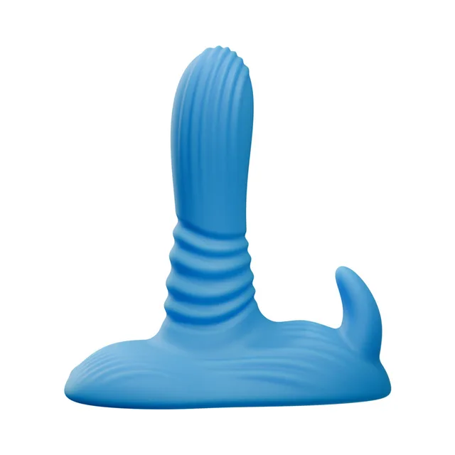 Tentra Belo blue horned-beast grinder front three-quarter view