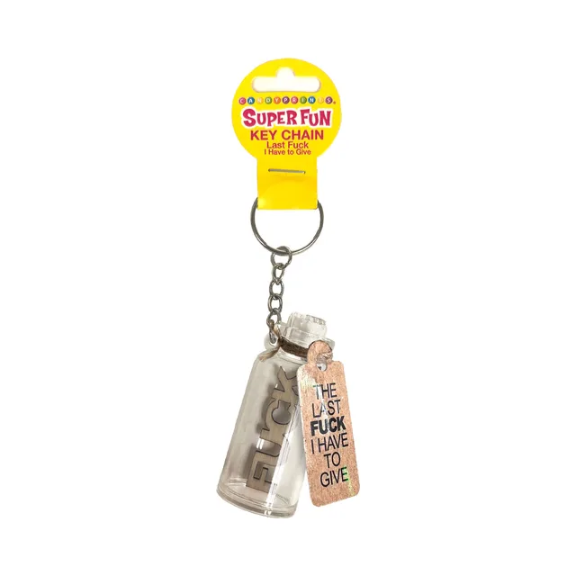 Clear Last Fuck I Have to Give charm on silver keyring