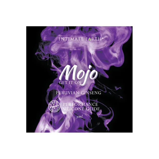 Intimate Earth Mojo Peruvian Ginseng 0.1 oz purple silicone glide foil