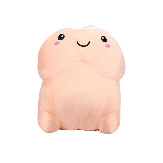 short beige Shots Penis Stuffy plush with rounded body and embroidered face