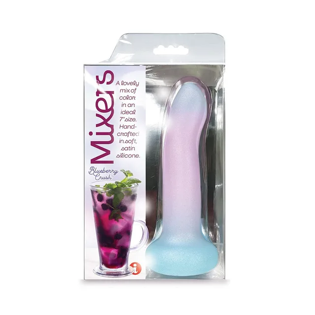 Mixers Blueberry Crush 8-inch gradient dildo in clear retail package