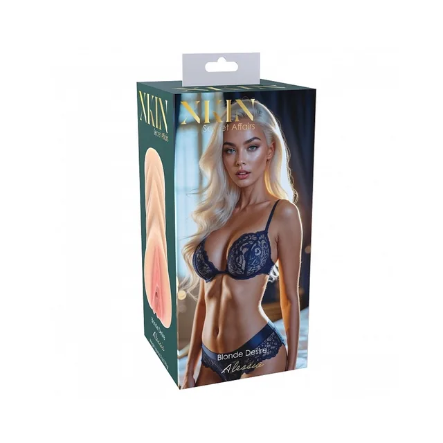 Xkin Alessia beige stroker box with navy lingerie artwork