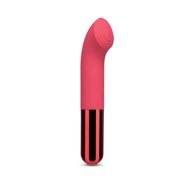 Front view of hot pink Le Wand G-Love with angled textured head