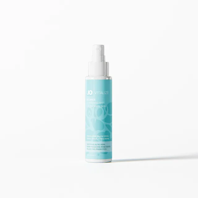 System JO Balance turquoise mist bottle with white spray pump