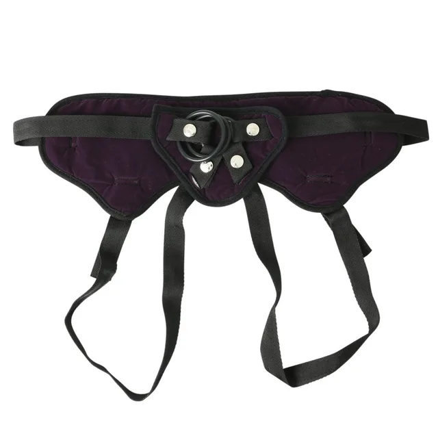 Sportsheets Lush Purple Strap-On Harness purple quilted harness with black straps and front ring