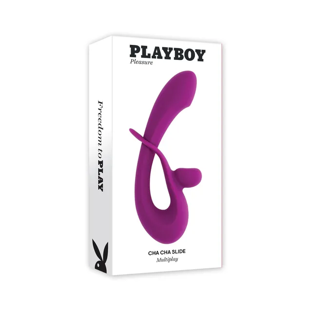 White Playboy Cha Cha Slide retail box with purple product illustration