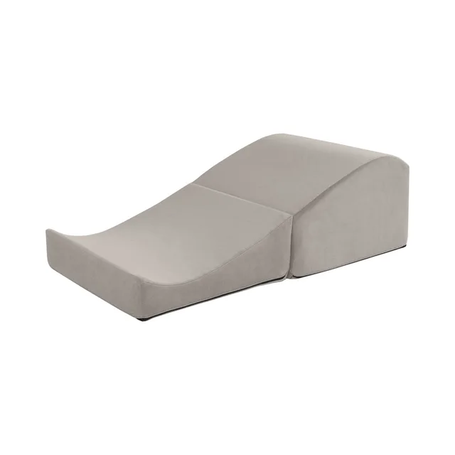 Liberator Flip Ramp Lush Grey positioning pillow two-piece ramp and wedge arranged in a long curved profile