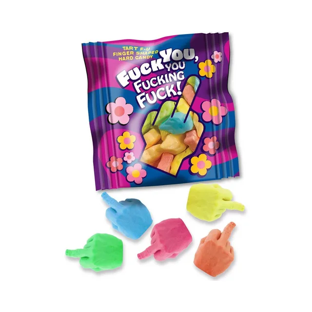 Fuck You candy mini-pack with five colored finger candies
