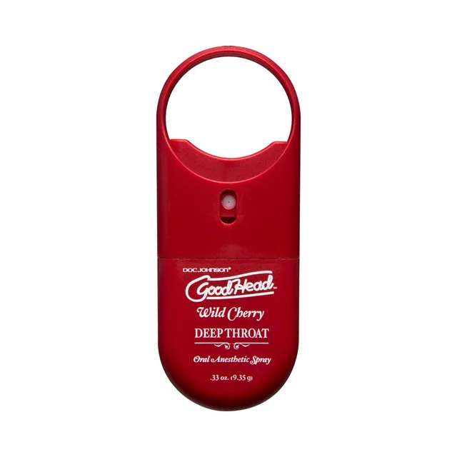 GoodHead To Go Wild Cherry Spray red pocket bottle with circular finger grip