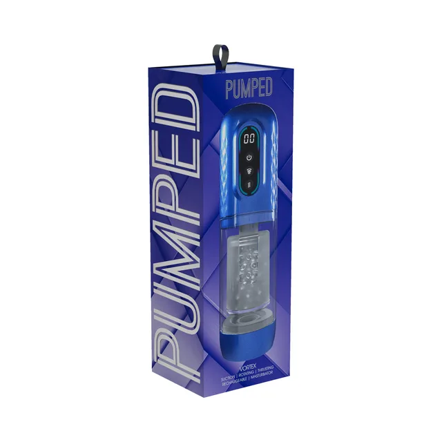 Shots PUMPED Vortex metallic blue automatic stroker box