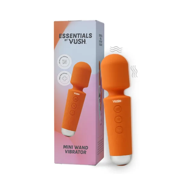 VUSH Essentials orange Mini Wand beside retail box