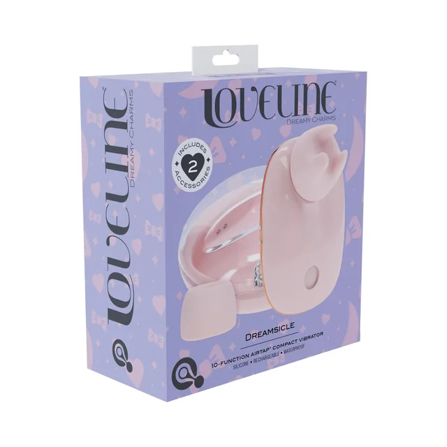 Shots LoveLine Dreamsicle pink vibrator with two heads and case
