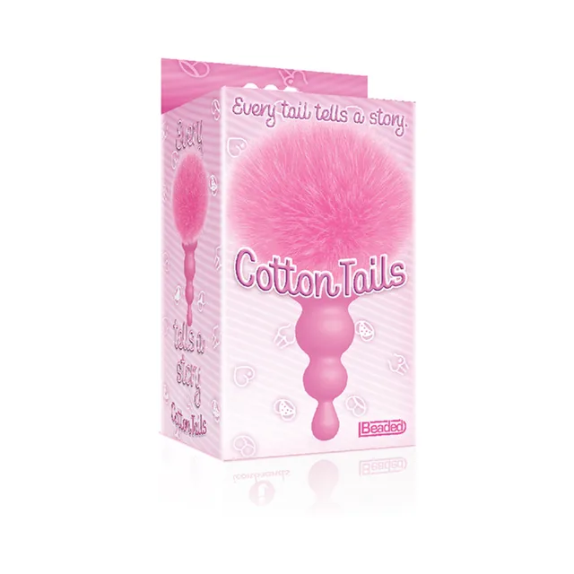 Pink Cottontails box showing beaded plug and fluffy bunny tail