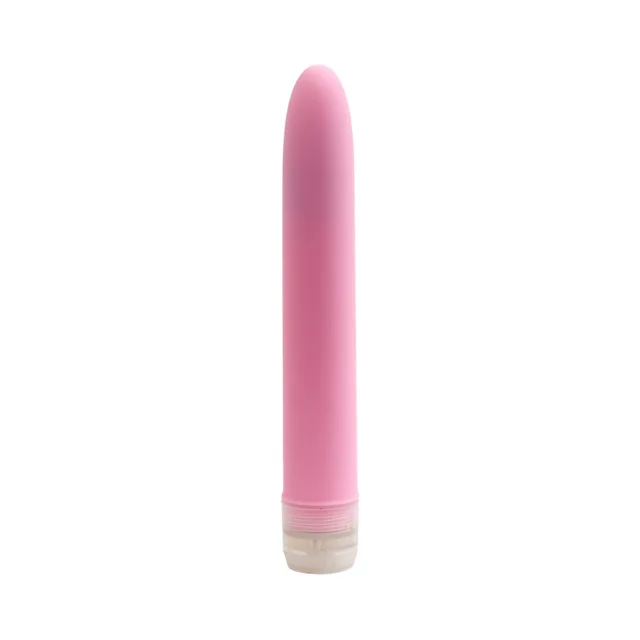 Light pink seven-inch Velvet Touch vibrator with translucent base