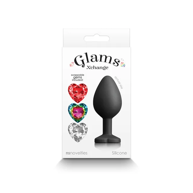 Glams Xchange medium heart plug in white retail box