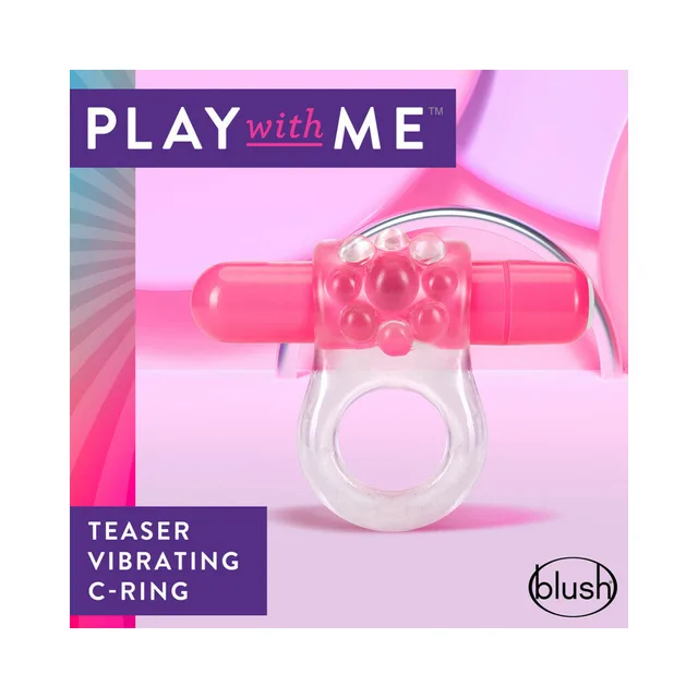 Pink Teaser vibrating C-ring on Play with Me product graphic
