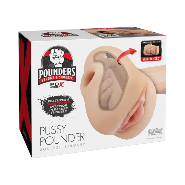 Light-tone PDX Pussy Pounder squeeze stroker on retail box