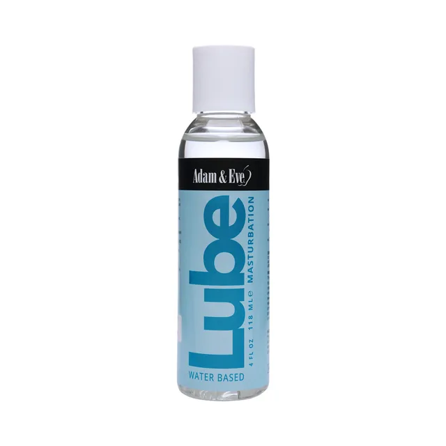 Clear 4 oz Adam and Eve water-based masturbator lubricant bottle