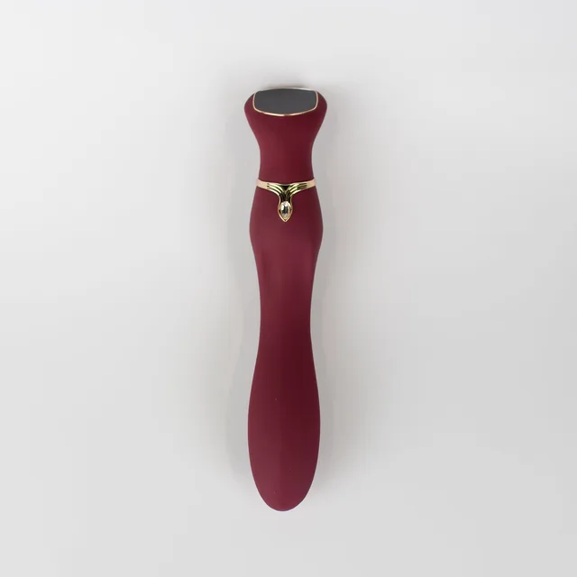 Viotec Chance wine-red curved vibrator with dark touch panel