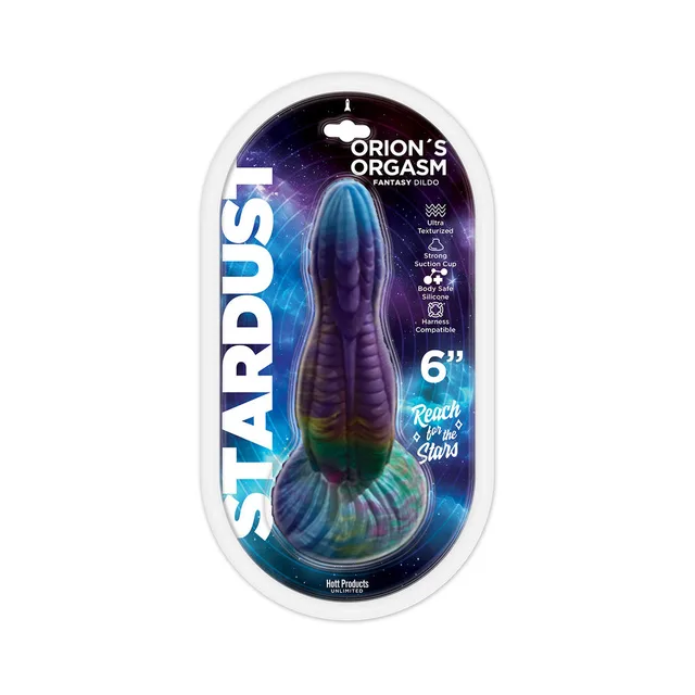 Stardust Orion's Orgasm six-inch dildo in white clear clamshell