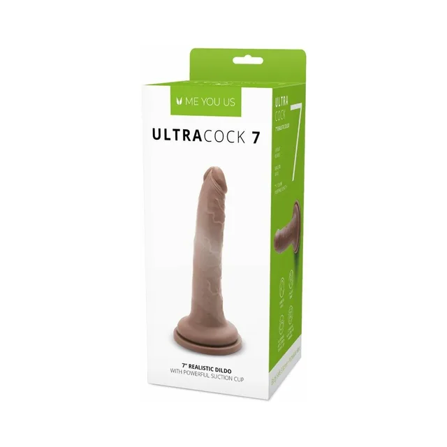 Me You Us Ultra Cock 7-inch caramel dildo retail box