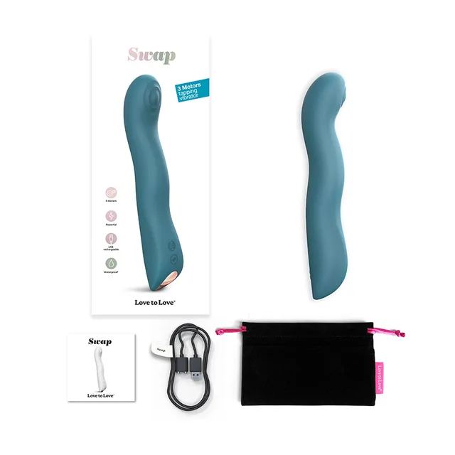 Teal Me Love To Love Swap vibrator and retail set