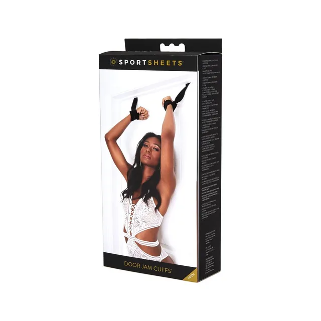 Sportsheets Door Jam Cuffs set in black retail box