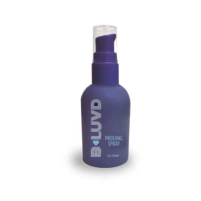 Purple 2 oz B-Luvd Prolong Spray pump bottle