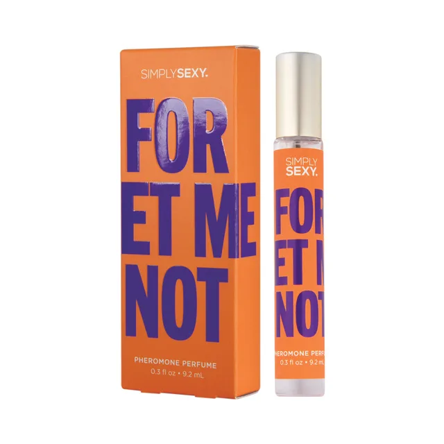 Forget Me Not perfume bottle beside orange retail box