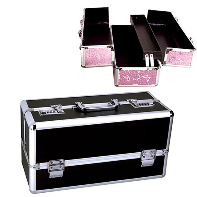 Large black BMS Toy Chest case with open organizer trays