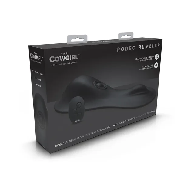 Black Cowgirl Rodeo Rumbler shown in the front of its retail box