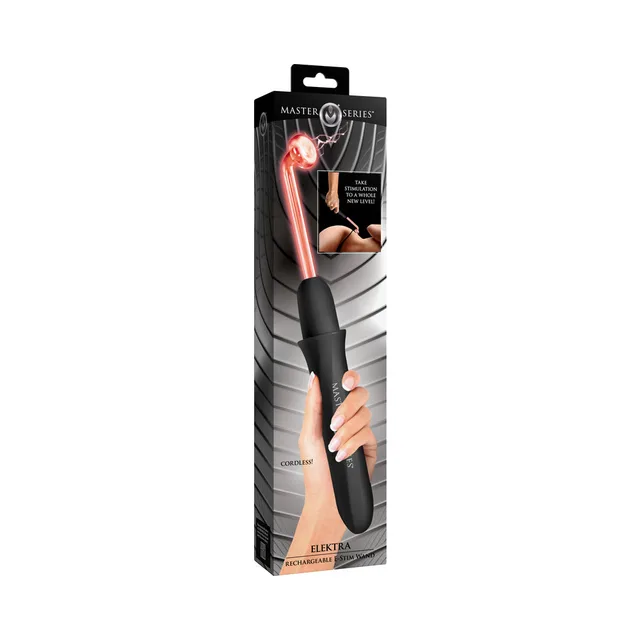 Master Series Elektra black e-stim wand retail box