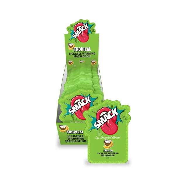 Tropical Smack 36-count massage oil pouch display