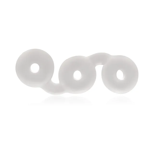 Perfect Fit Triple Donut clear three-opening ring flat front view