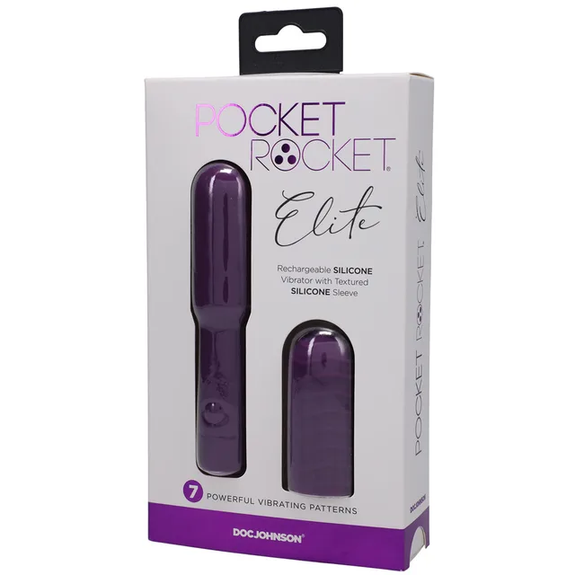 Purple Pocket Rocket Elite and sleeve visible through retail box