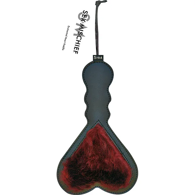 Sportsheets Enchanted Burgundy Fur Heart Paddle
