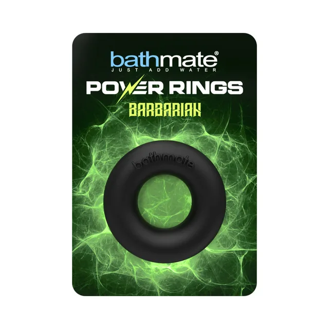 Black Bathmate Barbarian power ring on green retail card