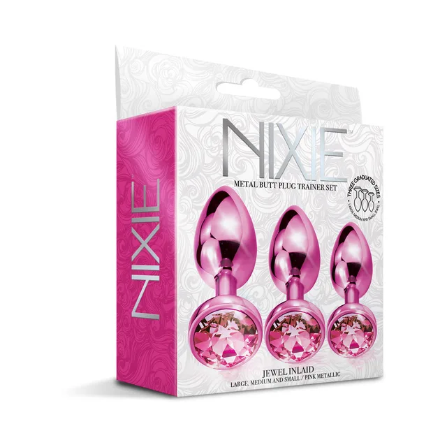 Black Nixie package with three pink plugs pictured on front