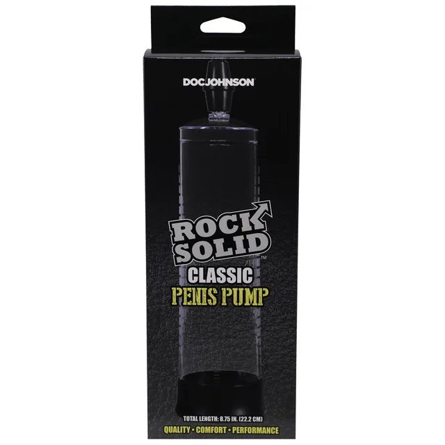 Front of black Rock Solid Classic pump package