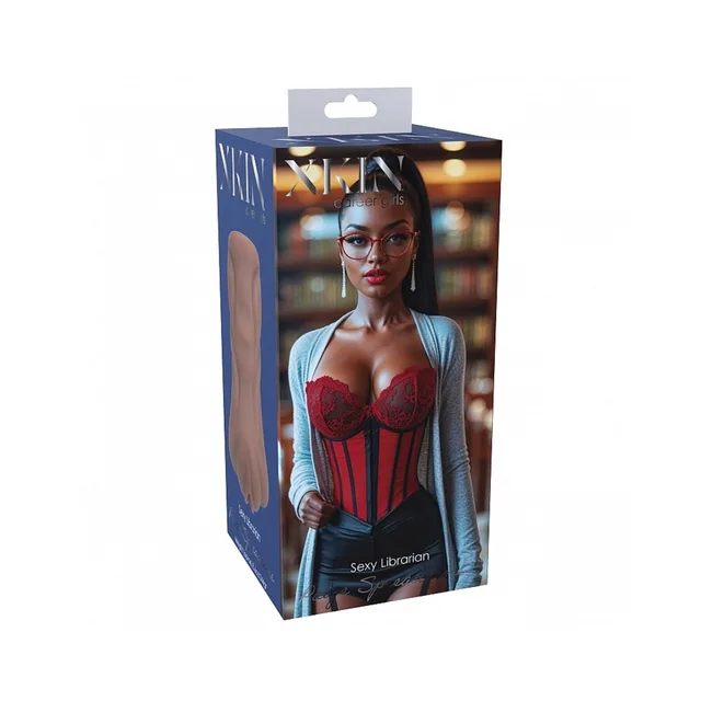 Xkin Paige Spreadmore brown stroker box with red corset art
