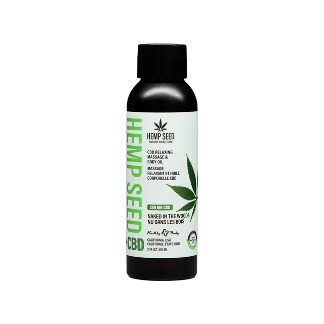 Front of 2 oz Earthly Body Naked in the Woods CBD oil bottle