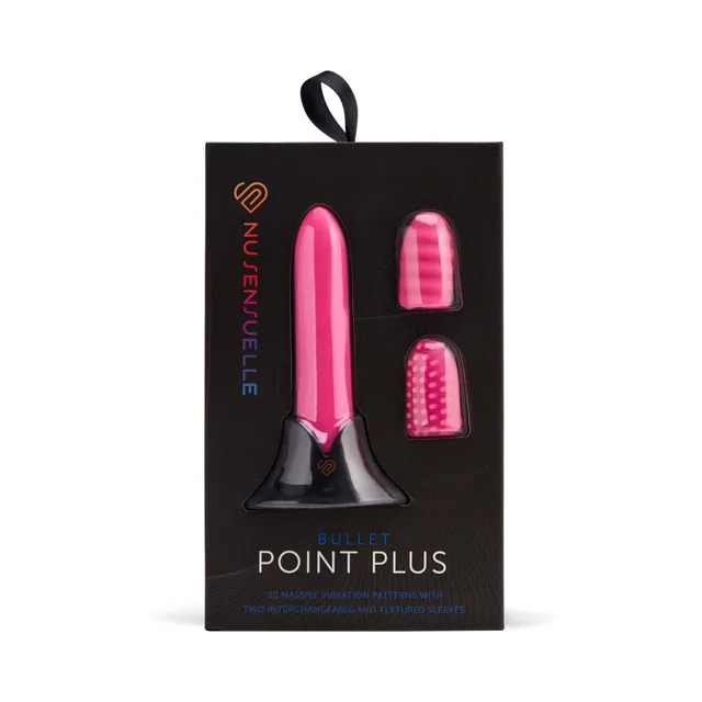 Nu Sensuelle Point Plus pink bullet and two textured sleeves in black box