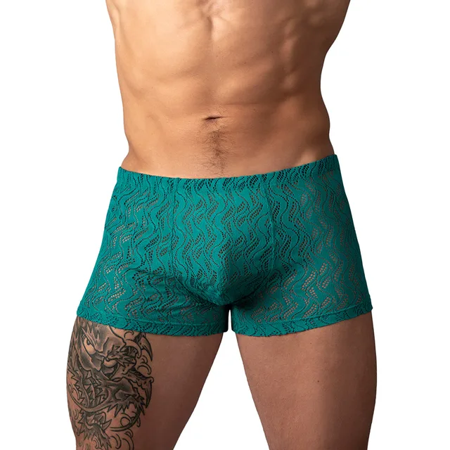 Male Power Ripple Pouch Short Teal XL