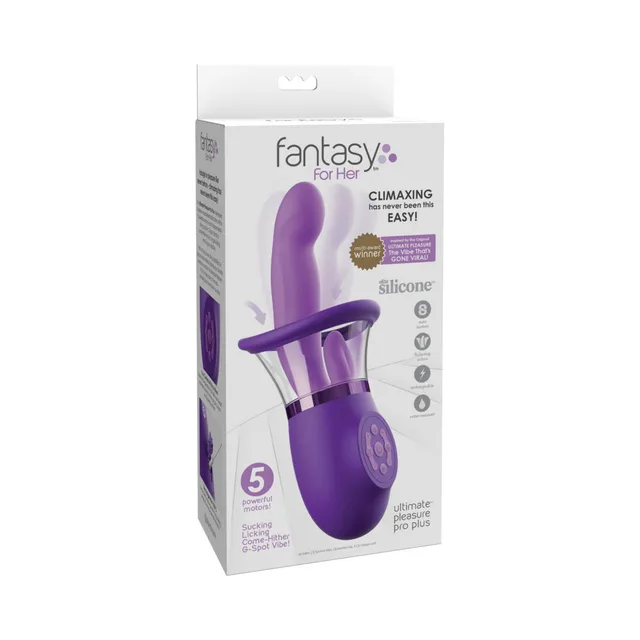 Purple Ultimate Pleasure Pro Plus vibrator in white box
