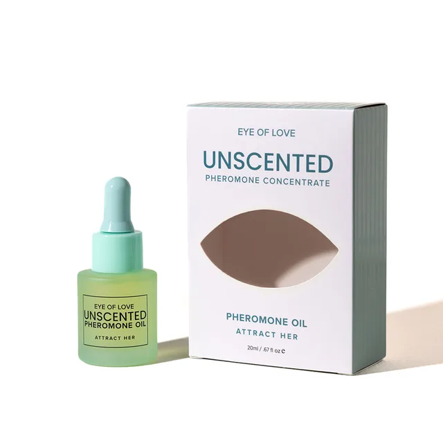 Eye of Love Unscented green dropper bottle beside white retail box