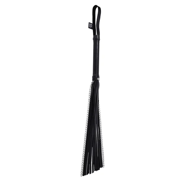 Sportsheets Shadow black chain flogger vertical rear view