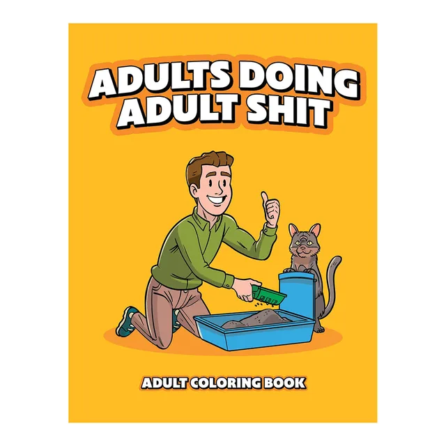 Wood Rocket Adults Doing Adult Shit adult coloring book bright yellow illustrated front cover