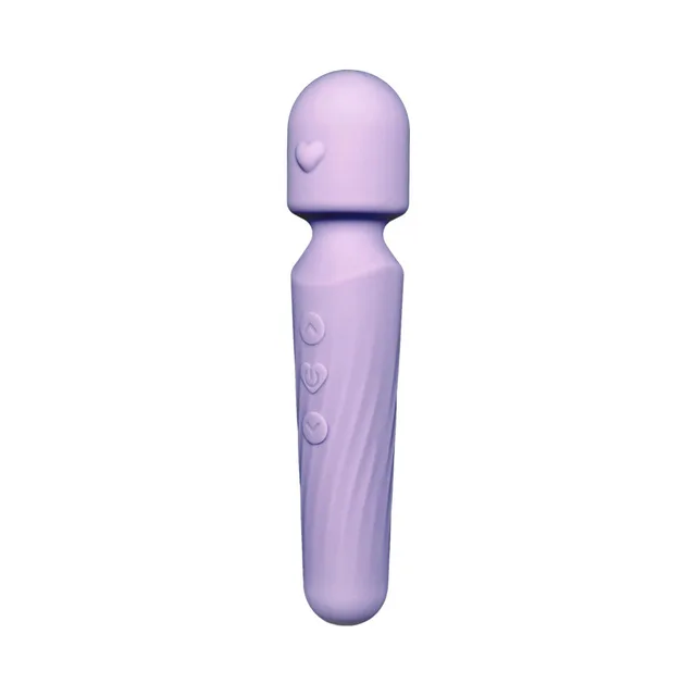 Front view of Lilac Love heart-head wand and textured handle