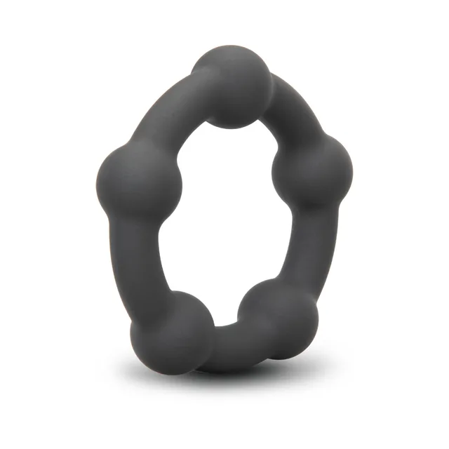 b-Vibe Snug Ring Orbit black nubby C-ring isolated product view