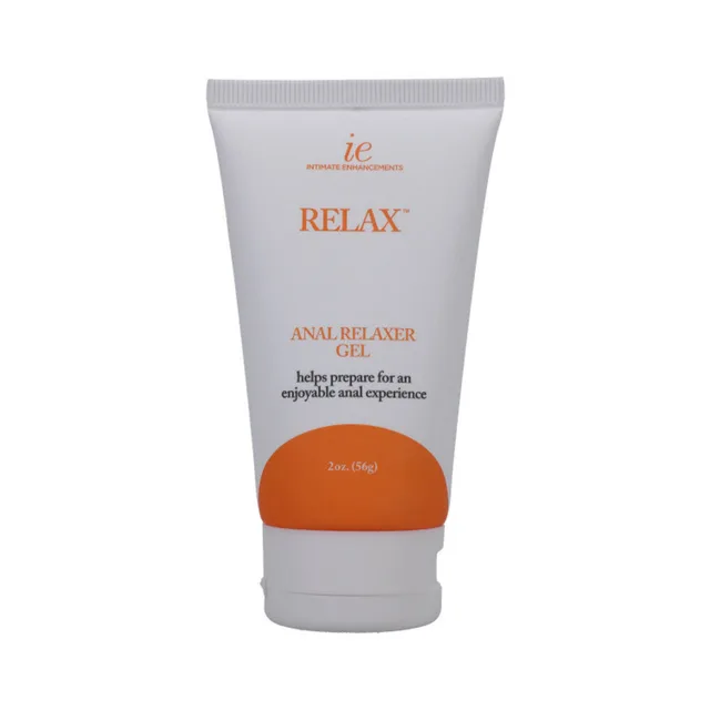 Doc Johnson Relax Anal Gel Boxed white two-ounce tube front with orange label